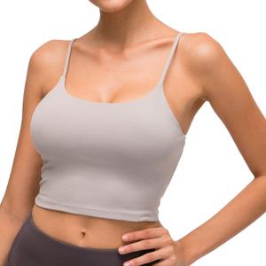 Lemedy Women Padded Sports Bra Fitness Workout Running Shirts Yoga Tank Top (Medium, Light Grey)