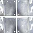 Mcredy Set of 4 Heavy Duty Universal Wood Bed Rail Hook Plates for Frame Bracket Headboard Footboard Replacement Parts, Screws Included