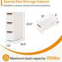 3 Drawers Slim Bathroom Storage Cabinet Dresser, Narrow Plastic Rolling Cart Organizer with Drawers, for Small Spaces, Kitchen, Laundry, Office, Bedroom, White, Size: 7.5"x16.5"xx22.2"(3-Drawer)