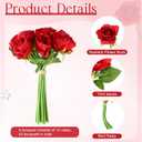Jexine 240 Pcs Artificial Rose Flowers Bouquet Silk Realistic Flowers Bulk Centerpieces DIY Bride Fake Rose for Home Bridal Wedding Party Decorations(Red)