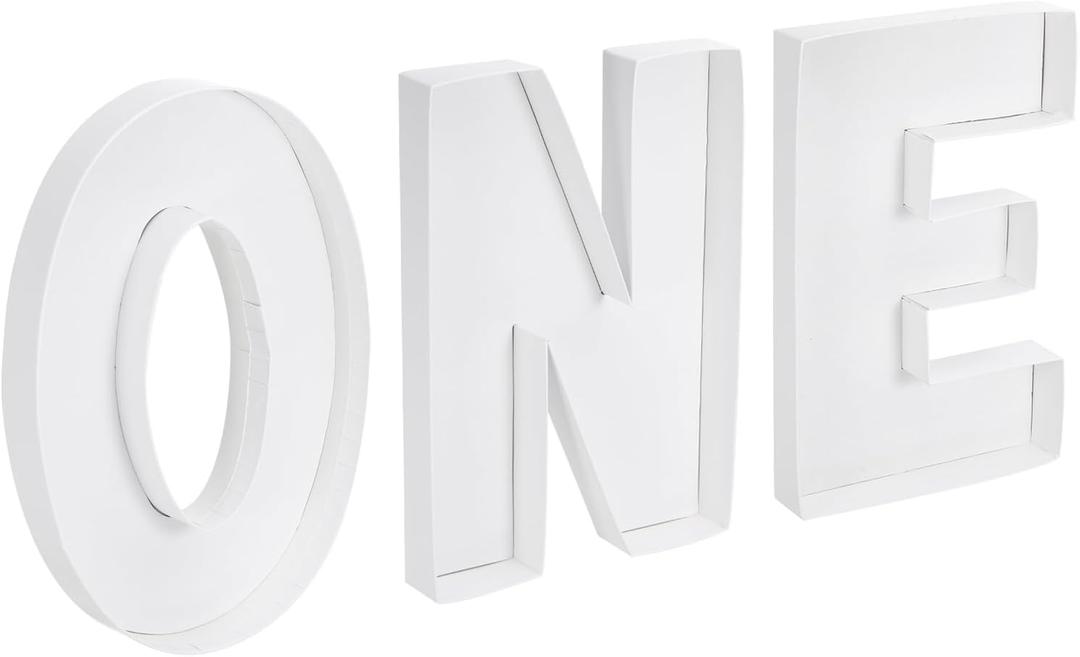 PATIKIL ONE Cardboard Letter Set 10", Paper Box Fillable Tray Container for Charcuterie Mache Chocolate Candy Birthday Party Anniversary Decorations, White