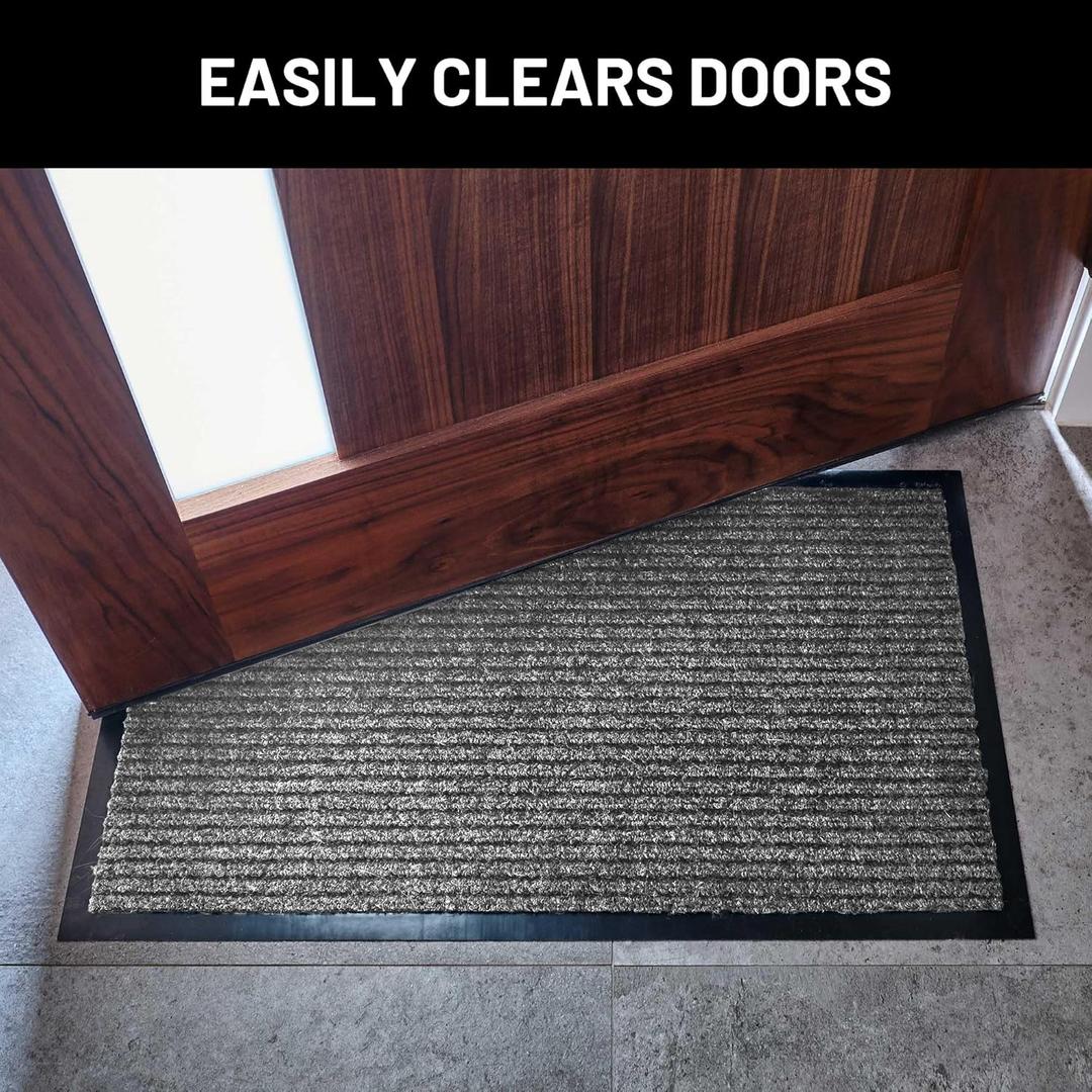 Sierra Concepts Front Door Mat Welcome Mats 1-Pack - Indoor Outdoor Entryway Mats for Shoe Scraper, Ideal for Inside Outside Home High Traffic Area, Battleship Gray 30 Inch x 17 Inch (30" x 17")