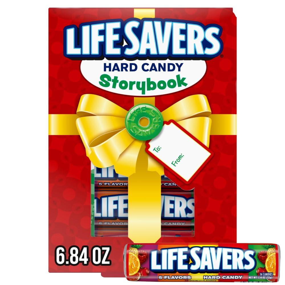 LIFE SAVERS 5 Flavor Christmas Hard Candy Storybook, Christmas Candy Gifts, 6.84 Oz Gift Box (BB 12/2026)
