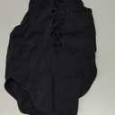 SHENHE Women's Cut Out Criss Cross Deep V Sleeveless Sexy Plunge Neck Bodysuit Clubwear (Black)