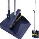 Broom and Dustpan Set, Long Handled Adjustable Dustpan and Brush with Comb Teeth for Indoor Outdoor Garden Home Patio Yard Kitchen Cleaning and Sweeping