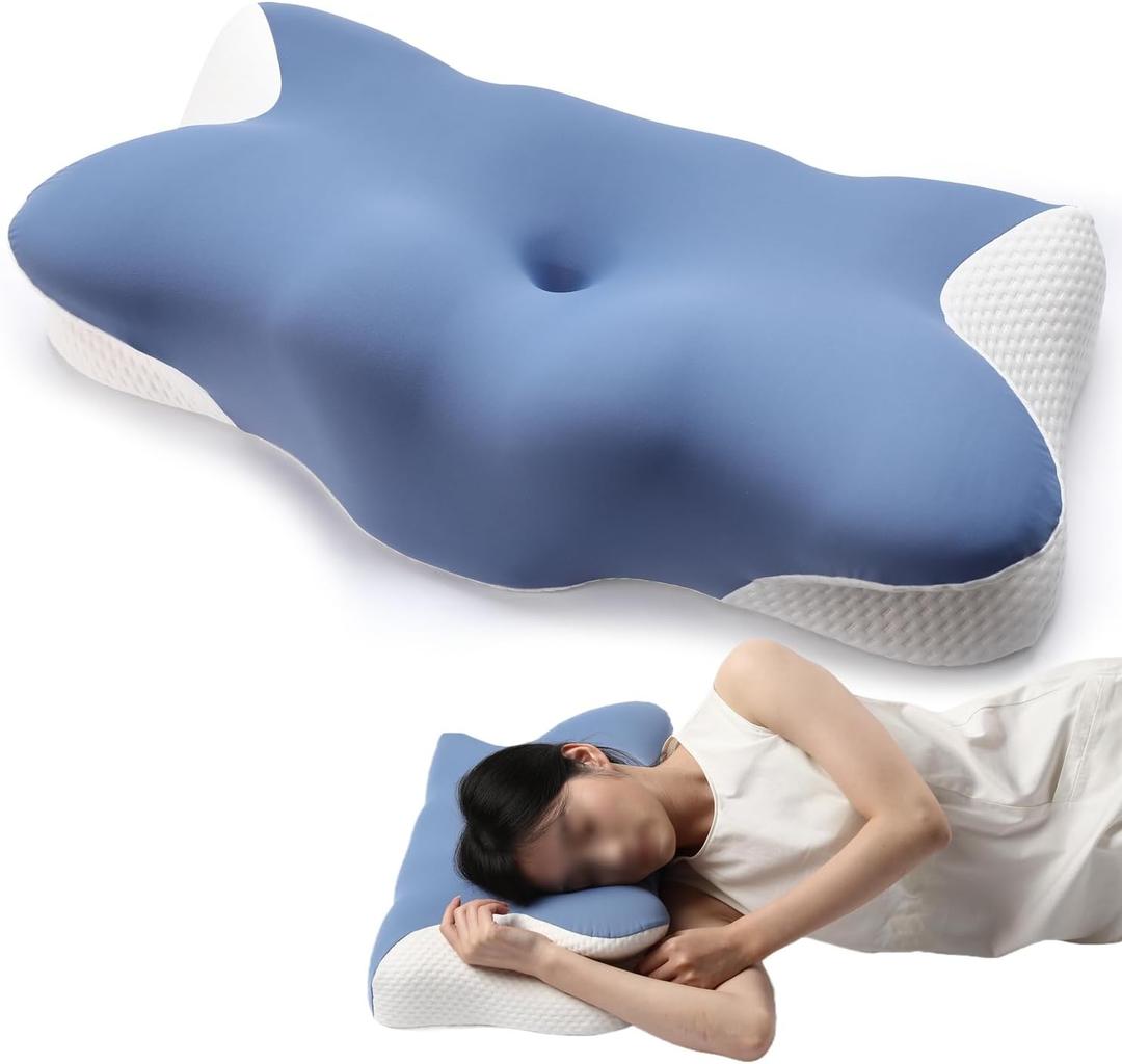 payanwin Pillow for Neck and Shoulder, Ergonomic Contour Memory Foam Pillows for Sleeping Ergonomic Neck Support Pillow for Side Back Stomach Sleepers