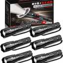 1 Mode Flashlights 6 Pack, Bright Zoomable LED Tactical Flashlight High Lumens, Water Resistant Portable Pocket Flash Light for Emergency, Camping Essentials, Gift - SL2000 (Black)