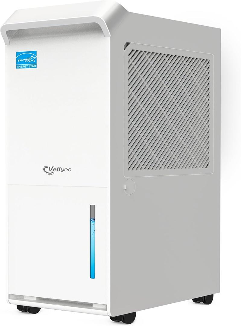 3,200 Sq.Ft Most Efficient Energy Star 2024 Dehumidifier,Vellgoo 36Pint/D Compressor Dehumidifier with Drain Hose, Smart Humidity Control for Basement, Home, Bedroom, Bathroom, Garage (White)