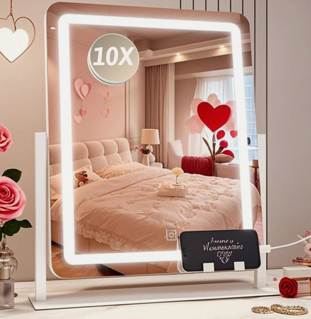 Vanity Mirror with Lights, 22"x18" LED Makeup Mirror, Large Lighted Mirror