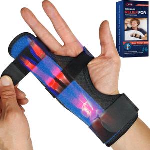 FEATOL Boxer Finger Splint Metacarpal Splint Brace, Adjustable Pinky Hand Brace For Women Men, Pain Relief For Boxer Fractures, Broken Ring Finger, Tendonitis, Right Hand,Medium/Large