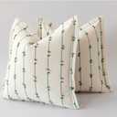 LANANAS Decorative Throw Pillow Covers 18x18 Set of 2 for Couch Sofa Bed Living Room Neutral Farmhouse Boho Modern Accent Home Decor Cushion Covers (Sage Green, 18x18 Inch)