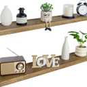 BGMG Floating Shelves for Wall 48 inch Long Set of 2,Wide Rustic Wooden Wall Shelves for Bathroom Living Room Bedroom Kitchen Farmhouse-48x6.7x1.25 inch- Dark Walnut