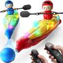 SYMA RC Boats 2 Pack for Kids 6-12, Remote Control Kayaks with Magnetic Dolphin Nose & 3 Balls, Up to 40 Min Playtime, LED Light Up Water Toys for Pool, Water Table & Bathtub