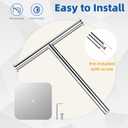 RUACQ T-Shape Hand Towel Holder Stand, 12inch Weighted Base Towel Rack, Countertop Towel Holder for Bathroom, 304 Stainless Steel, Heavy Duty (Chrome)