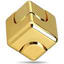 Dilabnba Metal Cube Fidget Spinner Toy for Kids Adults, Gold Cube Fidget Block Figner Spinner Focus 2 in 1 Spinning for Boys 3-12, Mini Gadget Easter Basket Stuff Desk Relaxing EDC Toy