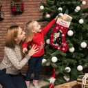 Black Cat Christmas Stocking 18 Inches, Cat Christmas Decor,Cat Stockings Christmas, Cat Lights Xmas Stockings, Hanging Christmas Stockings for Kids, Cat Fireplace Christmas Tree Decorations