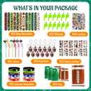142Pcs Football Party Supplies Serves 12 People,Football Themed Party Favors with Whistles, Slap Bracelet, Tattoo Stickers, Silicone Bracelet, Keychains, Plastic Straws, Gift Bags