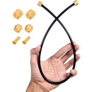 1/4inch Air Compressor Unloader Tube Kit,Compatible Air Compressor Tube Unloader Hose 15",Contains ferrule/inserts/nuts