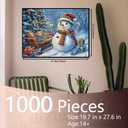 Christmas Snowman 1000 Piece Jigsaw Puzzles for Adults Winter Snow Xmas Landscape Jigsaw Puzzle for Challenging Family Activity Game Winter Snow Artwork Puzzle for Home Decor Gifts 20x27 Inches