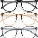 IBOANN Iconic Blue Light Glasses for Woman - Computer Glasses 99% Blue Light Blocking - Anti Eyestrain & UV Glare Protection (C1 Light Black &Cape Honey Tortoise &Cascade Grey)
