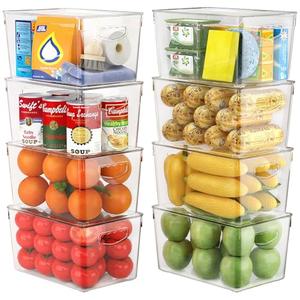 theaoo Clear Storage Bins with Lids Stackable - Large Plastic Containers for Pantry Organization and Storage - Perfect for kitchen, Fridge, Laundry Room, Bathroom, Garage, Closet, Cabinet Organizer - 8 Pack
