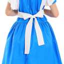 Kids Blue Dress Costume for 3-14 Years Girls Halloween Princess Costumes with Socks Hairband (150 (11-12 Years))