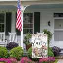 2 x Easter Garden Flag 12 x 18 Inch Double Sided Happy Easter Bunny Flags Spring Burlap Flowers Easter Eggs Yard Flag for Outside Holiday Rustic Farmhouse Yard Outdoor Decoration