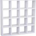 1:12 Scale Dollhouse Miniature White Wooden 16 Grid Storage Rack Shelf Exquisite Doll House Furniture Decor Organizer for Mini Figurines Cosmetics Sundries DIY Scene Layout
