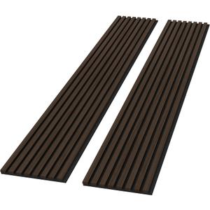 ROOMTEC 2 Pack Acoustic Solid Wood Wall Panels, 94.49 x 12.6 Soundproof Wall Panels, Wood Slat Wall Panels for Wall Decor (Smoking Walnut)