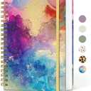 Lined Spiral Notebook Journal for Work, 300 Pages Thick B5 (7.1"x10") College Ruled Journal for Women & Writing, Hardcover Notebook for Note Taking, Perfect for Office Home School, Color Splash, a-Lined