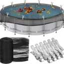 24 Feet Round Pool Leaf Net Cover for Above Ground Pool, 24ft Winter Cover Mesh Cover with 16Pcs Large Metal ClipsPool Safety Net Fits 24FT Above Ground Pool, Keeps Leaves Out of Your Pool
