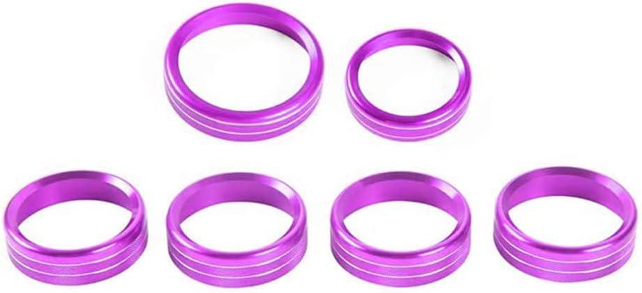 for F150 Air Conditioner Switch & Trailer & 4WD & VOL Knob Button Trim for Ford F150 XLT 2016 2017 2018 2019, Purple Aluminum, 6pcs (Not for 2021 2022)