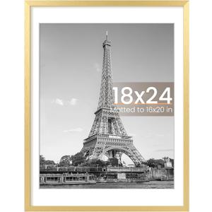 upsimples 18x24 Picture Frame, Wall Decor Poster Frames, Gold 1 Pack