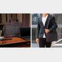 Leather Laptop Messenger Bag for Men and Women - Briefcase Crossbody Office