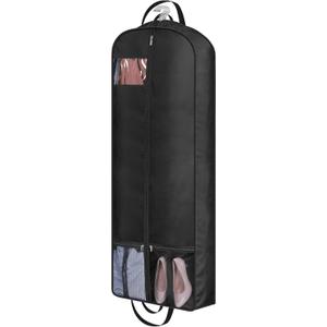 MISSLO 60" Garment Bags for Travel 6" Gusseted Dress Bags for Gowns Long 4 Handles Hanging Clothes Travel Bag with Pocket for Gowns, Suits, Coats