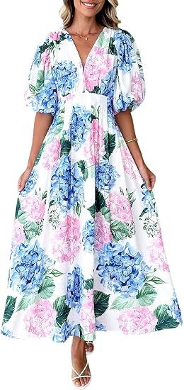 Sissyaki Women's Floral Maxi Dress 2026 Summer Spring Wedding Guest Dress, XL