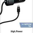 ZGear High Power Lightning Cable Car Charger - Black, 5 ft 