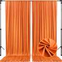 10 x 10 Feet Orange Backdrop Curtain for Partie, Background Curtains for Photoshoot, Birthday, Wedding, Halloween, Thanksgiving, Christmas, New Year Party Decorations 5Ft x 10Ft, 2 Panels
