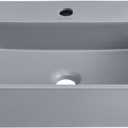 Claire 20 Rectangle Ceramic Vessel Sink in Matte Grey 