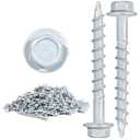 SD Connector Screws, #9 x 1-1/2" Heavy Duty Joist Hanger Screws, 1/4" Hex Head, 0.380" Dia, 10D Nail Replacement, Mechanical Galvanized, 1500-Hour Salt Spray Tested, 500 Count