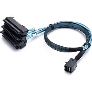CableDeconn SFF-8643 Internal Mini SAS HD to (4) 29pin SFF-8482 connectors with SAS 15pin Power Port 12GB/S Cable (1M) (H0204) CableDeconn SFF-8643 Internal Mini SAS HD to (4) 29pin SFF-8482 connectors with SAS 15pin Power Port 12GB/S Cable (1M) (H0204)