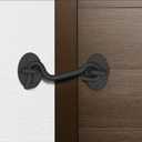 Barn Door Lock Gate Latch - 2 Pack 4 Inch Black Hook and Eye Latch Heavy Duty Screen Latches Hardware Stainless Steel Gate Lock Cabin Hooks for Sliding Door Bedroom Outdoor Window Cabinet Bathroom