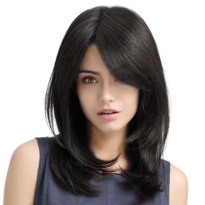 Sallcks Womens Long Black Wig Long Layered Natural Curly Wigs for White Women Shoulder Length Synthetic Heat Resistant Wig for Daily Party