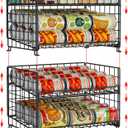 2-Pack Stackable Rack Organizer, Storage for Kitchen Pantry Cabinet, Holders for Food, Multifunctional Dispenser for Snacks Soda