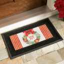 Evergreen Flag Sassafras Door Mat Tray, All-Weather Weatherproof Doormat for Indoor and Outdoor Entrance, Non-Slip Backing Entryway Front Door Mats (Black Scroll, 28 x 16 Inches)