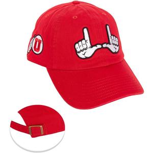 Desert Cactus University of Utah Baseball Hat UT Utes Brimmed Embroidered Hats Cap Adjustable Cloth Strap Adult (Style H) Red