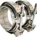 2 X 3 inch Quick Release V Band Clamp with Male Female Flanges 304 Stainless Steel for Turbo Downpipes, 2 Pack