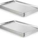 CURTA 12 Pack Aluminum Sheet Pan, NSF Listed Full Size 26 x 18 inch Commercial Bakery Cake Bun Pan, Baking Tray