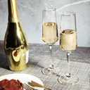 Champagne Glasses, Set of 12 Champagne Flutes with Unique Shape, Long Stem Sparkling Wine Glasses for Party, Restaurant, Bar, Wine Toasting, Clear