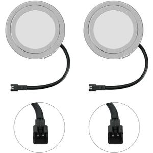 2 Pack Range Hood Lights with SM Socket DC 12V 1.5W 6500K Hole Closet Range Hood LED Light Recessed Stove Hood Light Bulb Replacement, SM Socket